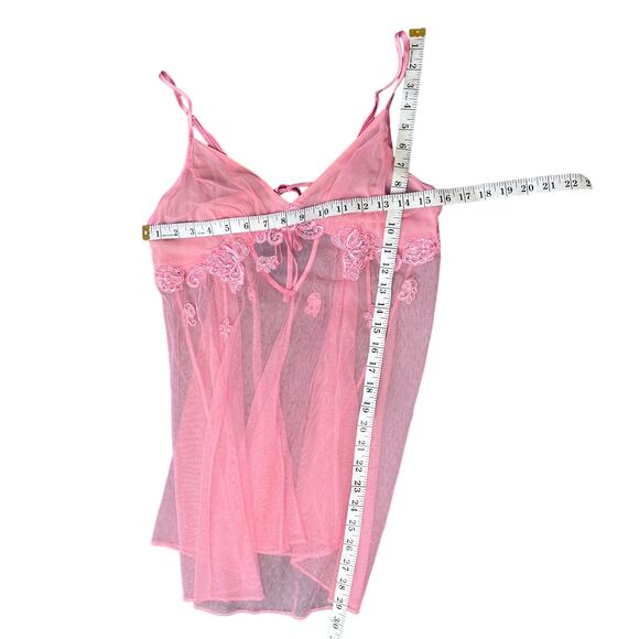 Vintage Victorias Secret Chemise Lingerie Negligee Floral Lace Embroidery Large - Picture 3 of 8